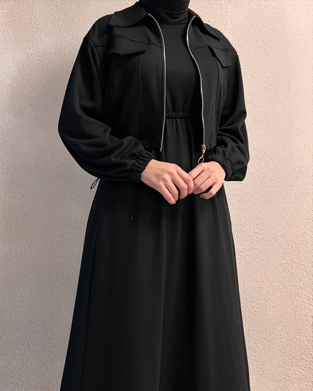 Urban Utility Fleece Two-Piece Dress & Zip Jacket Set
