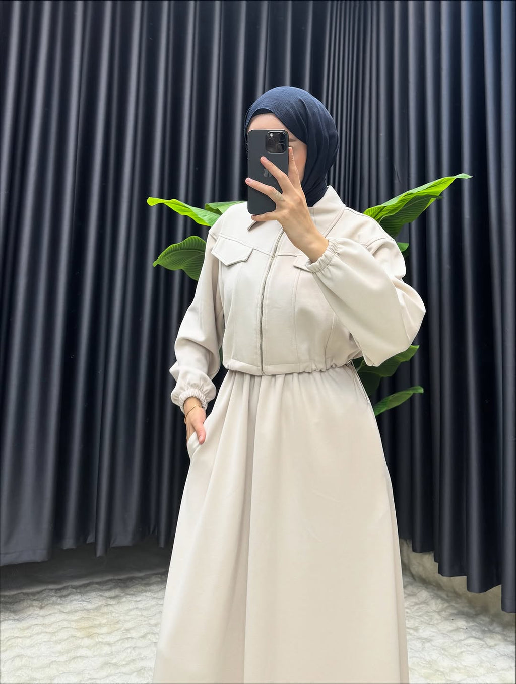 Urban Utility Fleece Two-Piece Dress & Zip Jacket Set