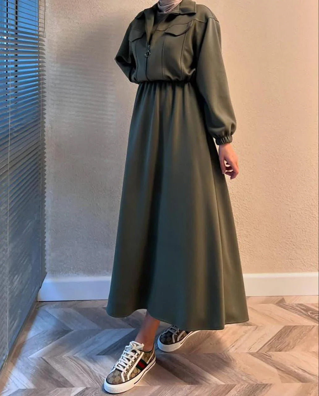 Urban Utility Fleece Two-Piece Dress & Zip Jacket Set