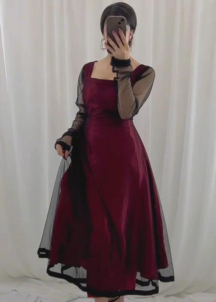 Midnight Allure 2-Piece Net and Silk Suit
