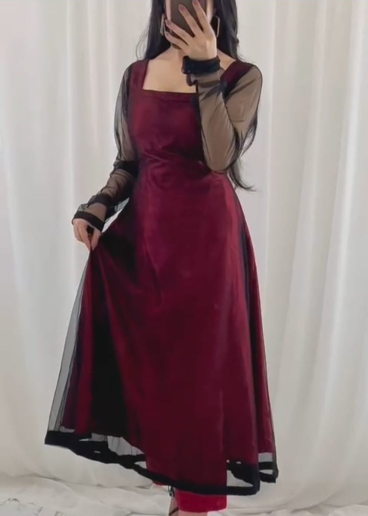 Midnight Allure 2-Piece Net and Silk Suit