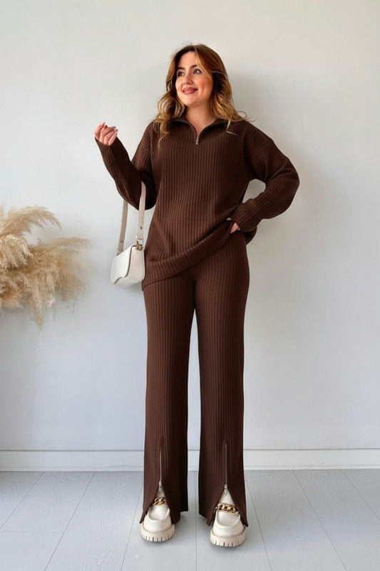 Zipper Highneck 2Piece Winter Set