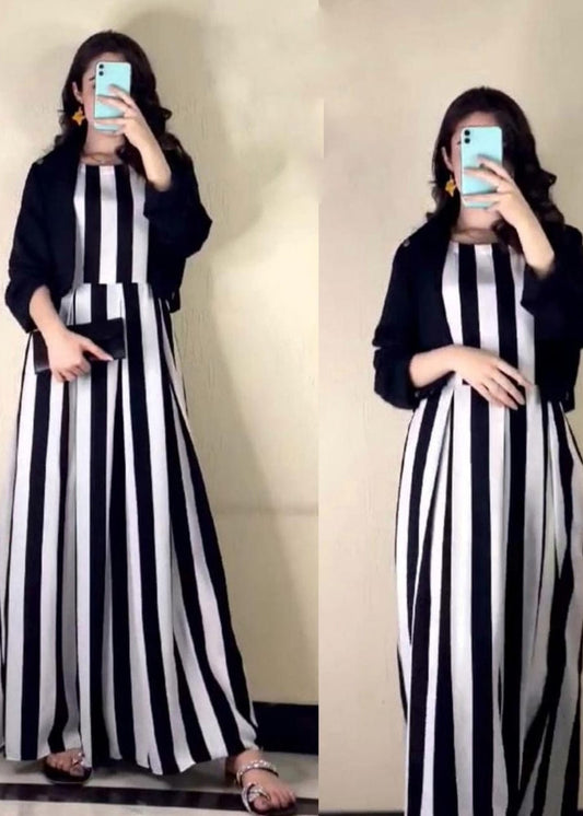 Silk Zebra Maxi With Premium Koti